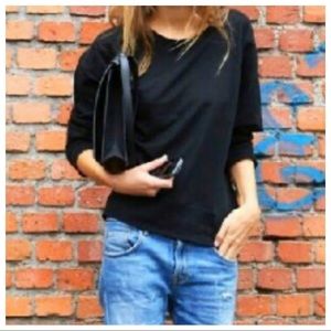BLACK  DOLMAN BOATNECK 3/4 SLEEVES TUNIC TOP